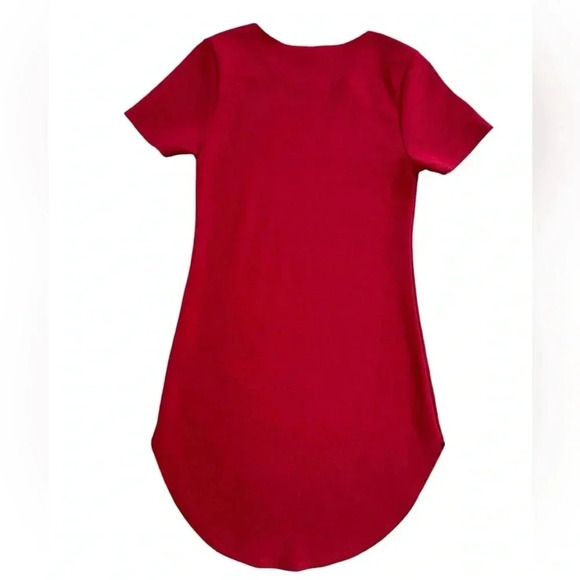 Basic Simple Plain Round Neck Short Sleeve Mini Bodycon Dress , Size Small - Picture 2 of 8